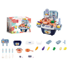 Дитяча іграшкова Кухня 777-3 плита, ллється вода, посуд, продукти, 14 деталей