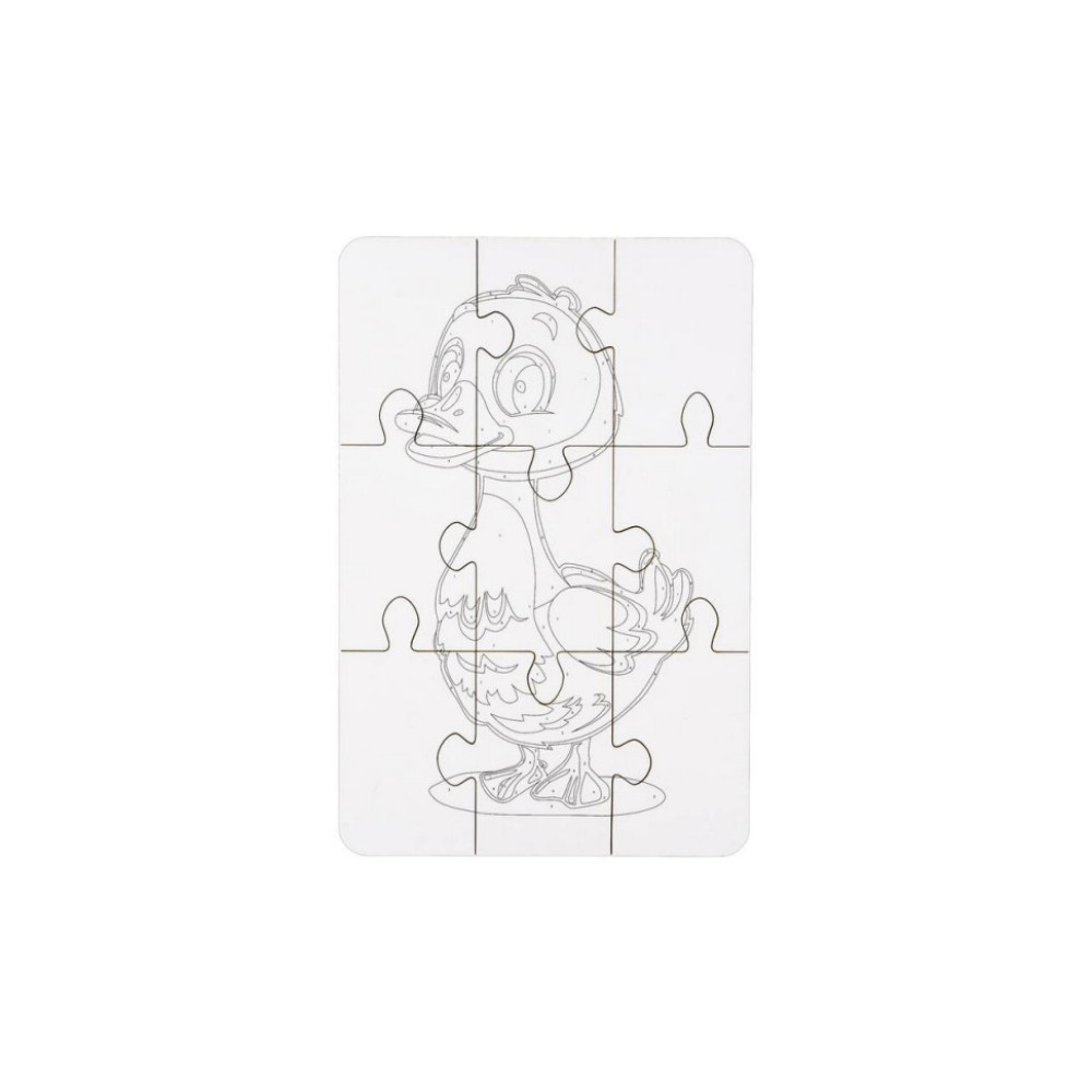 Деревянный пазл-раскраска А5 "Гусочка" Puz-22937 кисточка, краски, клейкая пленка