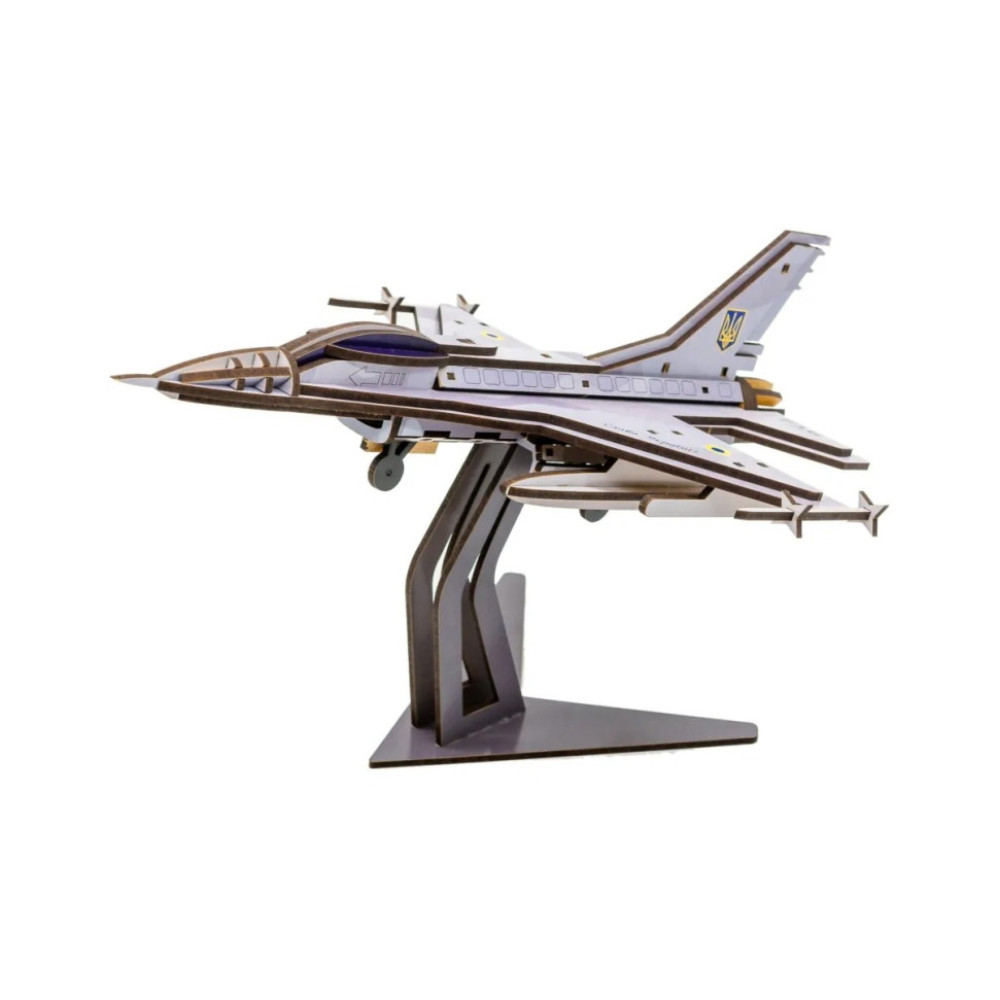 Деревянный 3D конструктор "F16" Арт-26913, 79 деталей