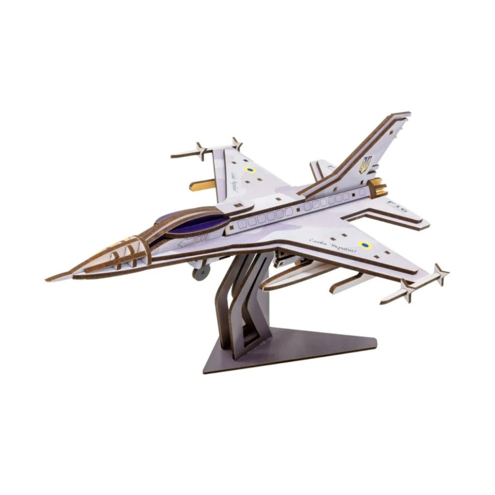 Деревянный 3D конструктор "F16" Арт-26913, 79 деталей