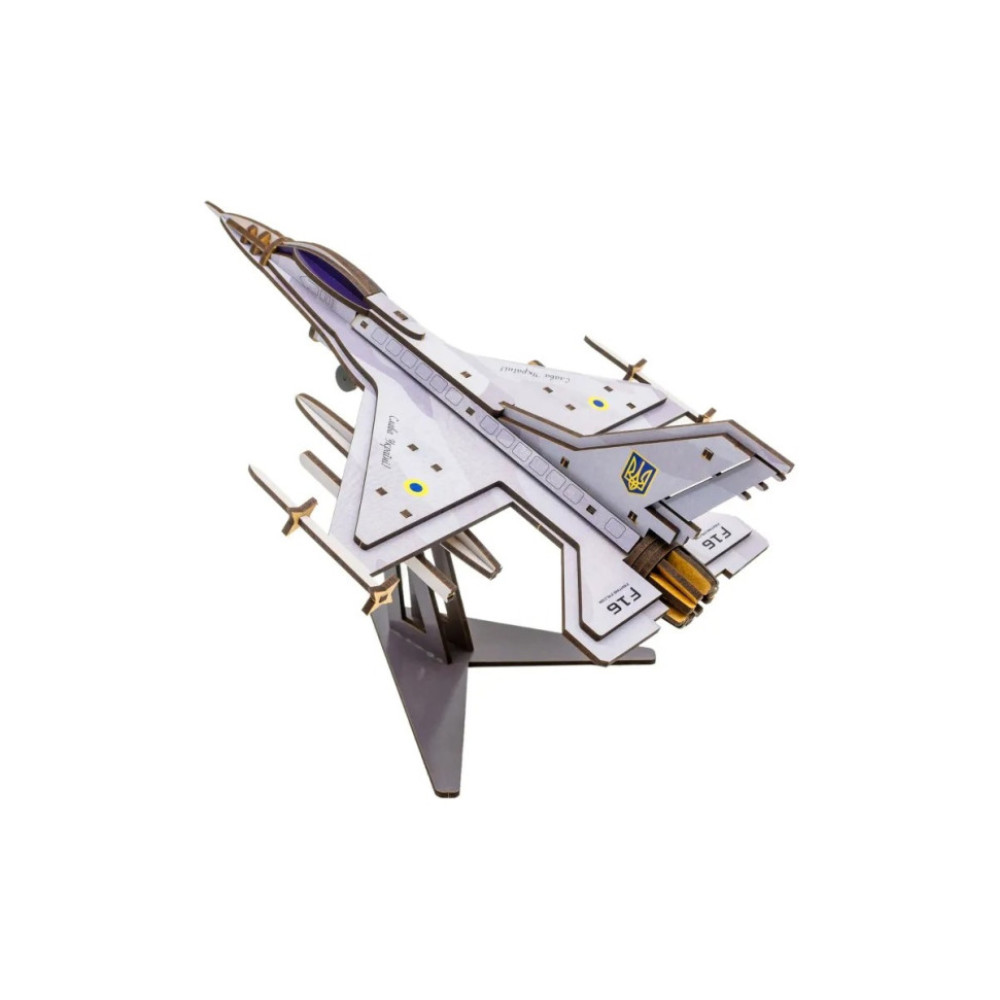Деревянный 3D конструктор "F16" Арт-26913, 79 деталей