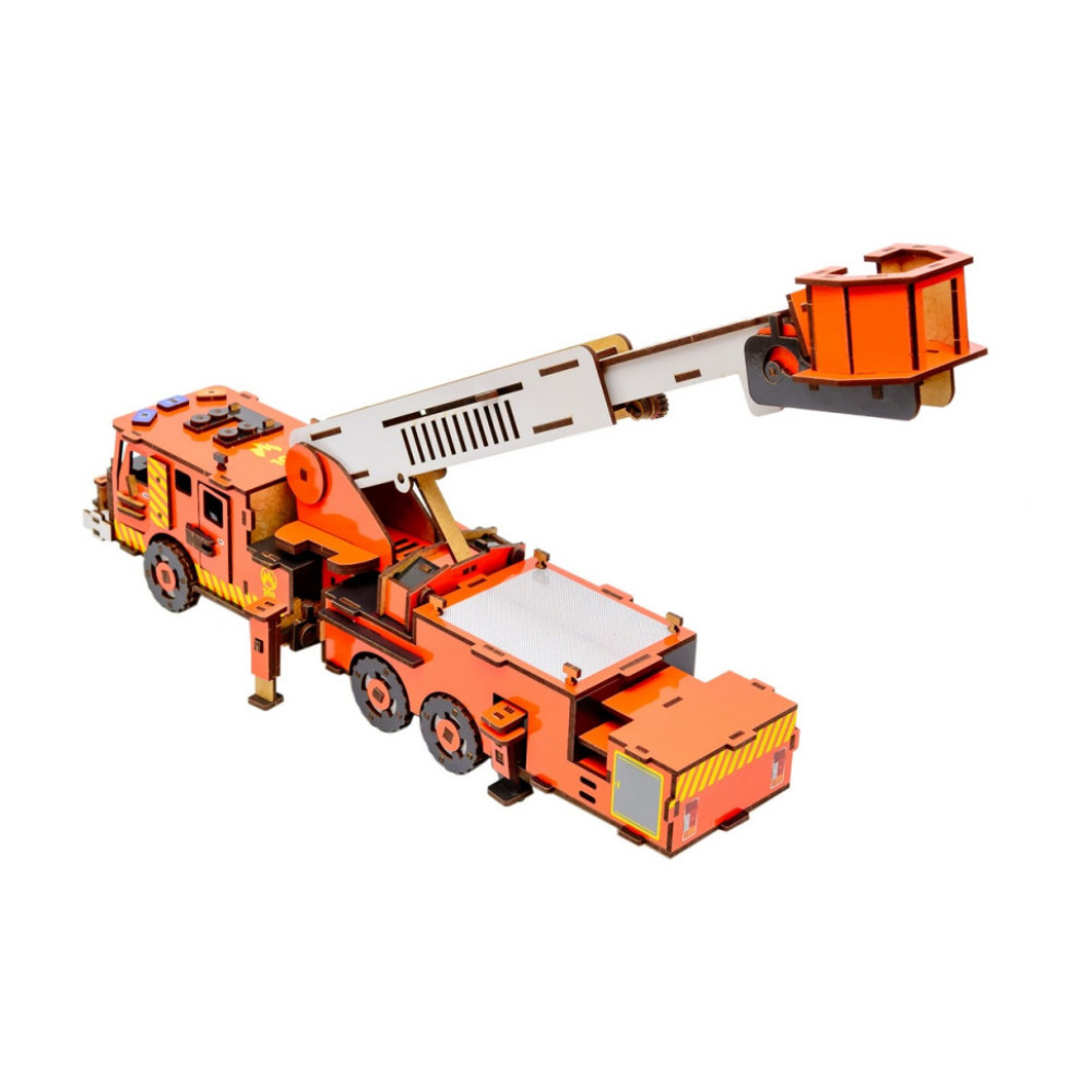 Дерев'яний 3D конструктор "Пожежна машина" Puz-00921, 318 деталей