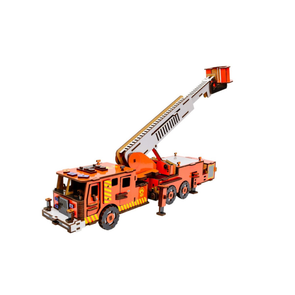 Дерев'яний 3D конструктор "Пожежна машина" Puz-00921, 318 деталей
