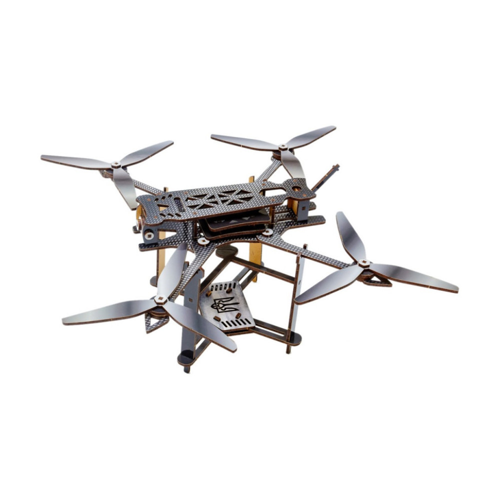 Деревянный 3D конструктор "FPV дрон" Puz-00923, 95 деталей