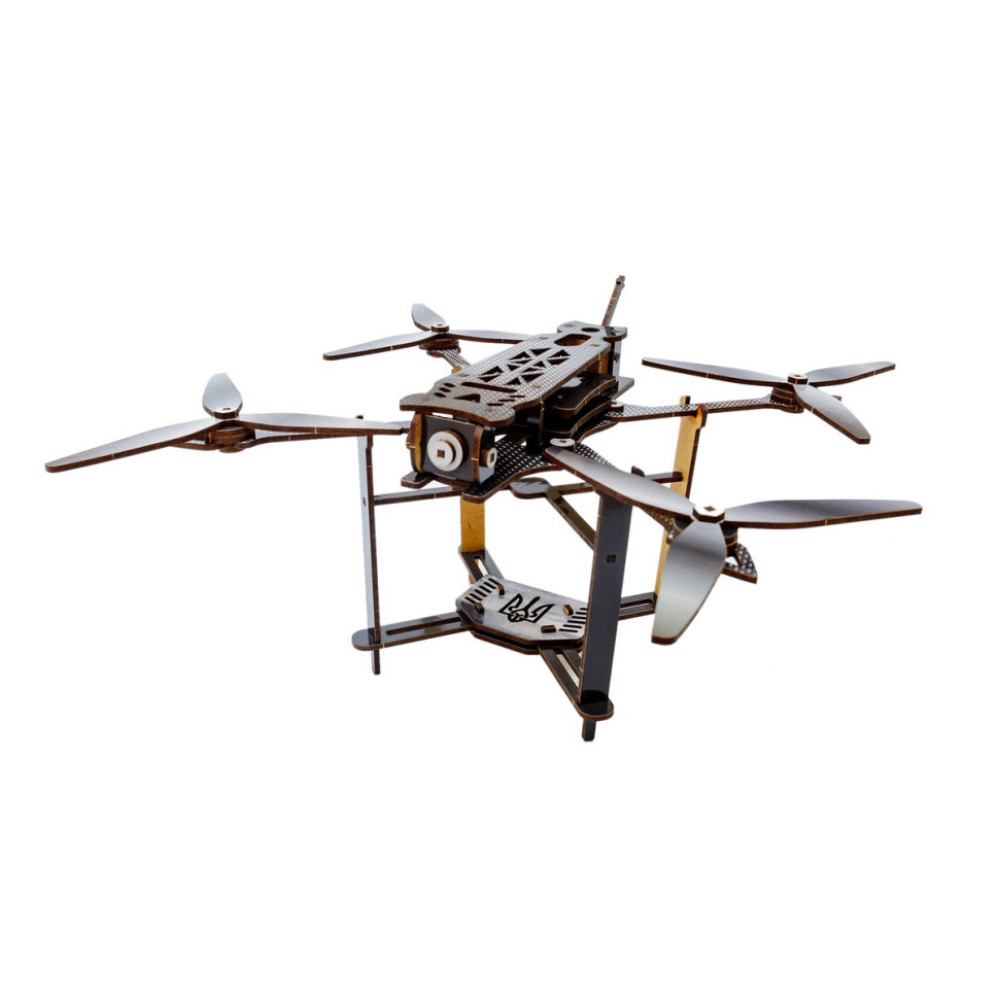 Деревянный 3D конструктор "FPV дрон" Puz-00923, 95 деталей