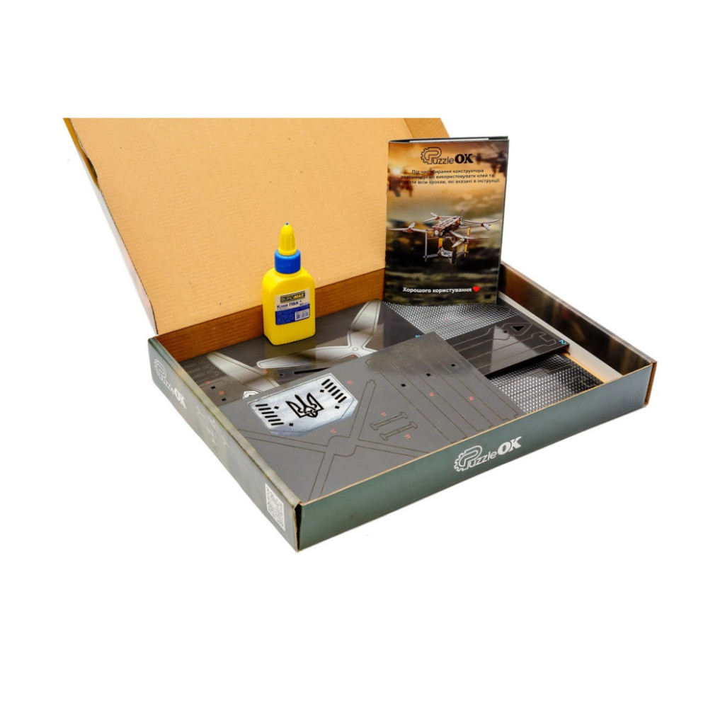 Деревянный 3D конструктор "FPV дрон" Puz-00923, 95 деталей