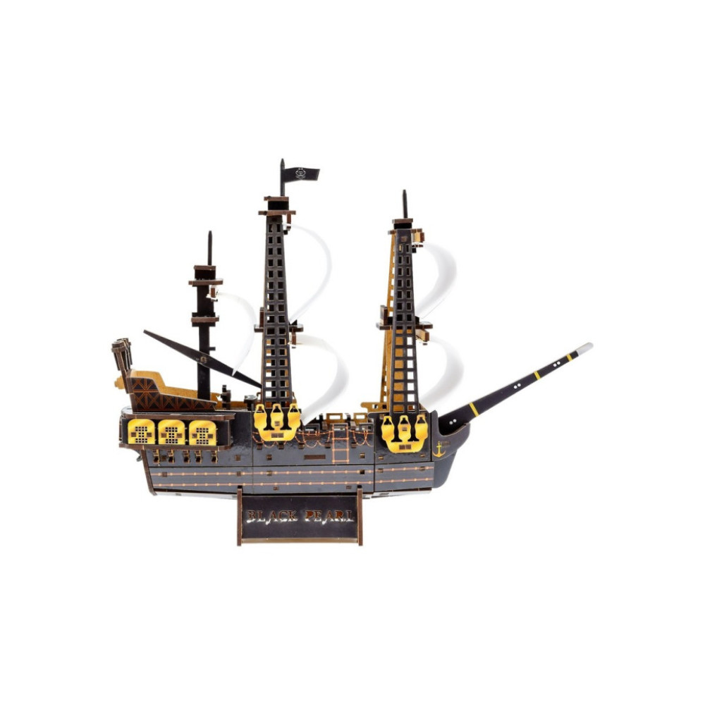 Деревянный 3D конструктор "Пиратский корабль" Puz-00928, 196 деталей