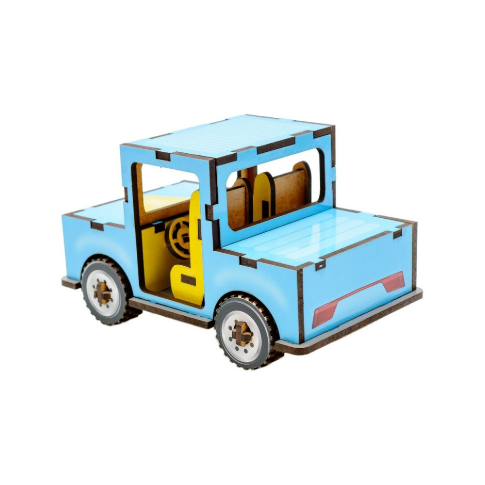 Детский деревянный 3D конструктор "Машинка" Puz-00930, 43 детали