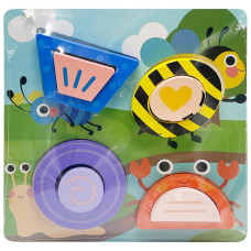 Детский деревянный пазл-вкладыш 3D "Жуки" C15057-3