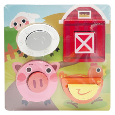 Детский деревянный пазл-вкладыш 3D "Деревенские Животные" C15057-4