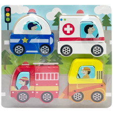 Детский деревянный пазл-вкладыш 3D "Городской Транспорт" C15057-6