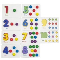 Дитячий дерев'яний набір "Бусини" C15055 картки, щипці, намистини