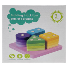 Дитяча дерев'яна іграшка "Пірамідка-Геометричні фігури" C15023