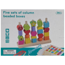 Дитяча дерев'яна іграшка "Пірамідка-Геометричні фігури" C15020