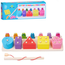 Деревянная игрушка Геометрика MD 0824 фигуры, рыбалка