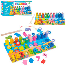 Дерев'яна іграшка рибалка 5 в 1 MD 1926