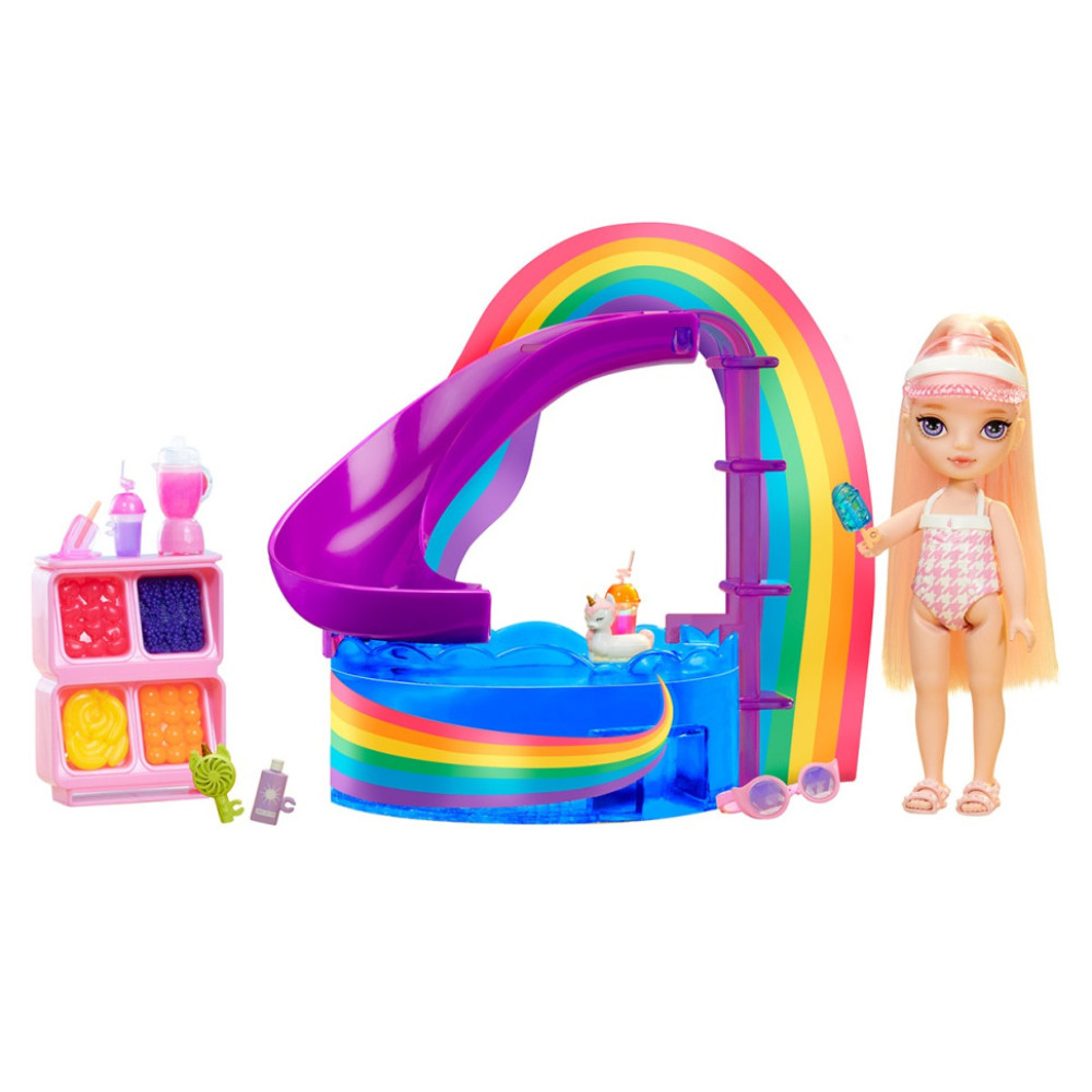 Детский игровой набор с куклой серии "Littles" - Счастливый праздник в бассейне Rainbow High 522249