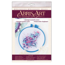 Набір для вишивання хрестиком "Акварельний слон" AHM-048 із п'яльцем