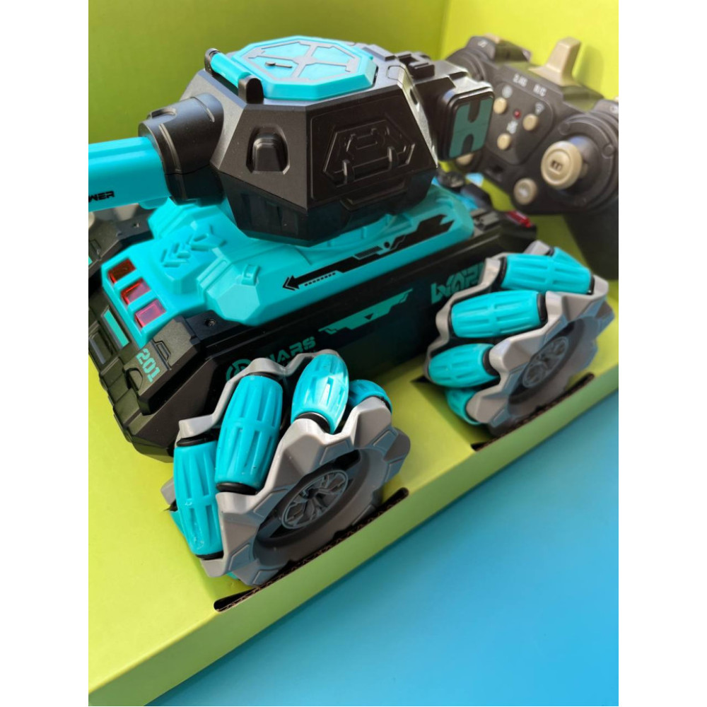 Танк на радіокеруванні KT907A(Turquoise) стріляє гелем, звук, світло