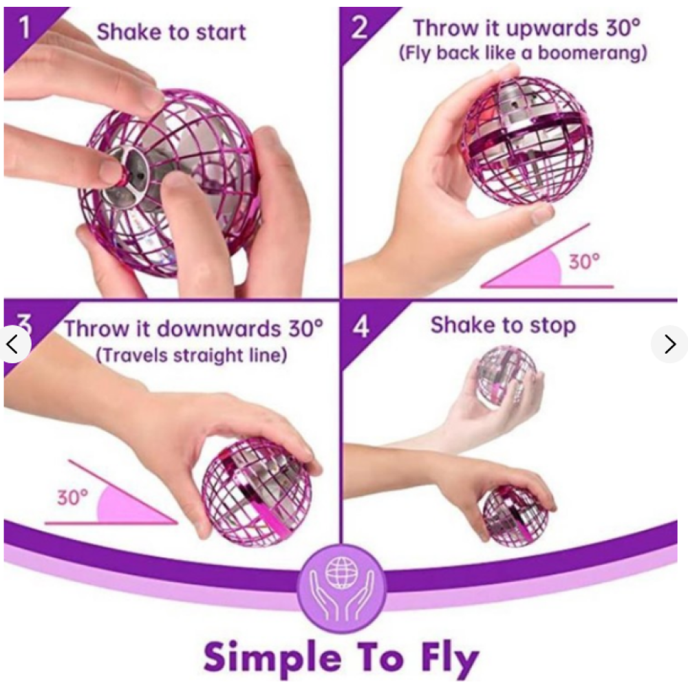 Летающий шар-спиннер Flynova pro 368FN(Pink) со светом