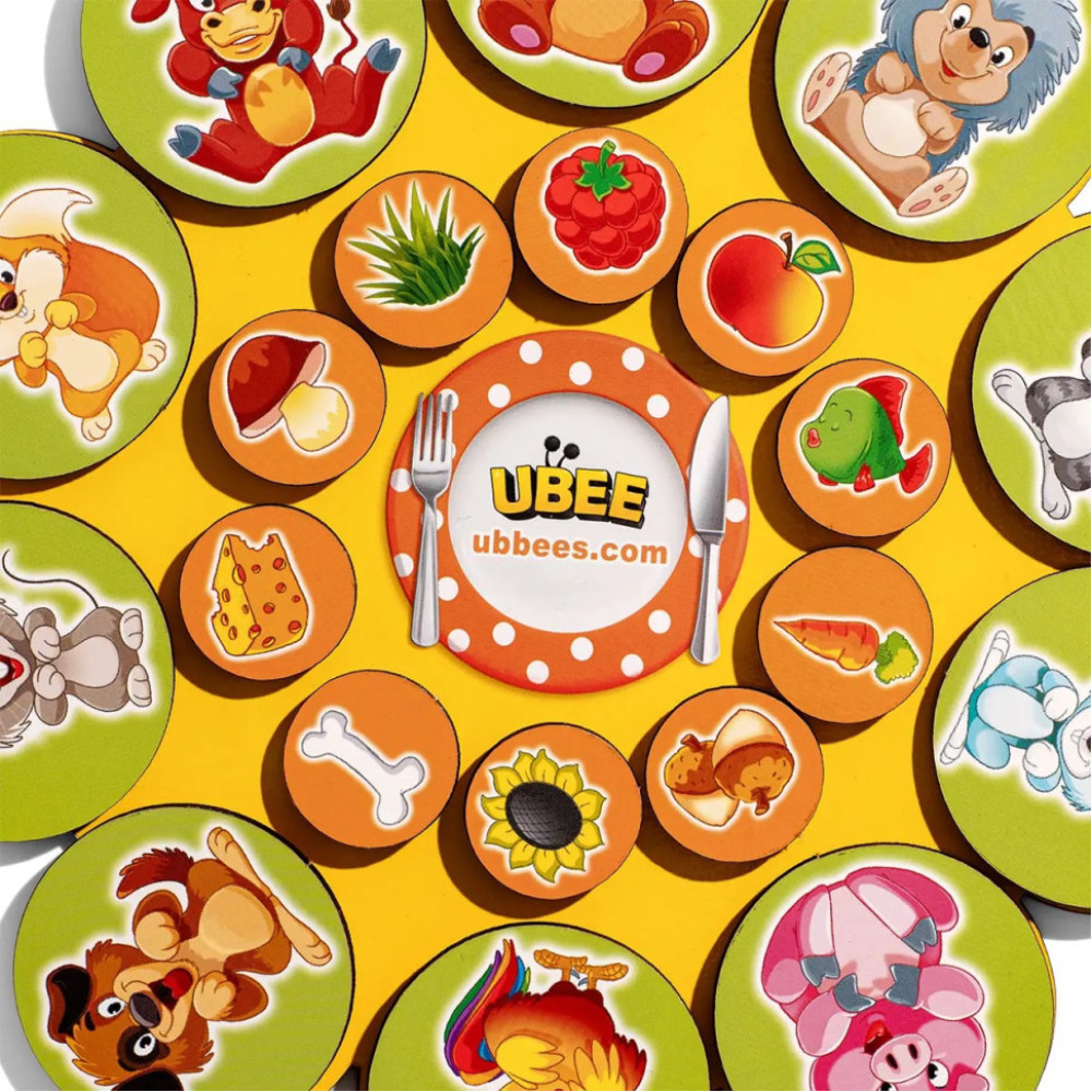 Деревянный детский сортер "Кто что ест" (ПСД276) PSD276 на липучках