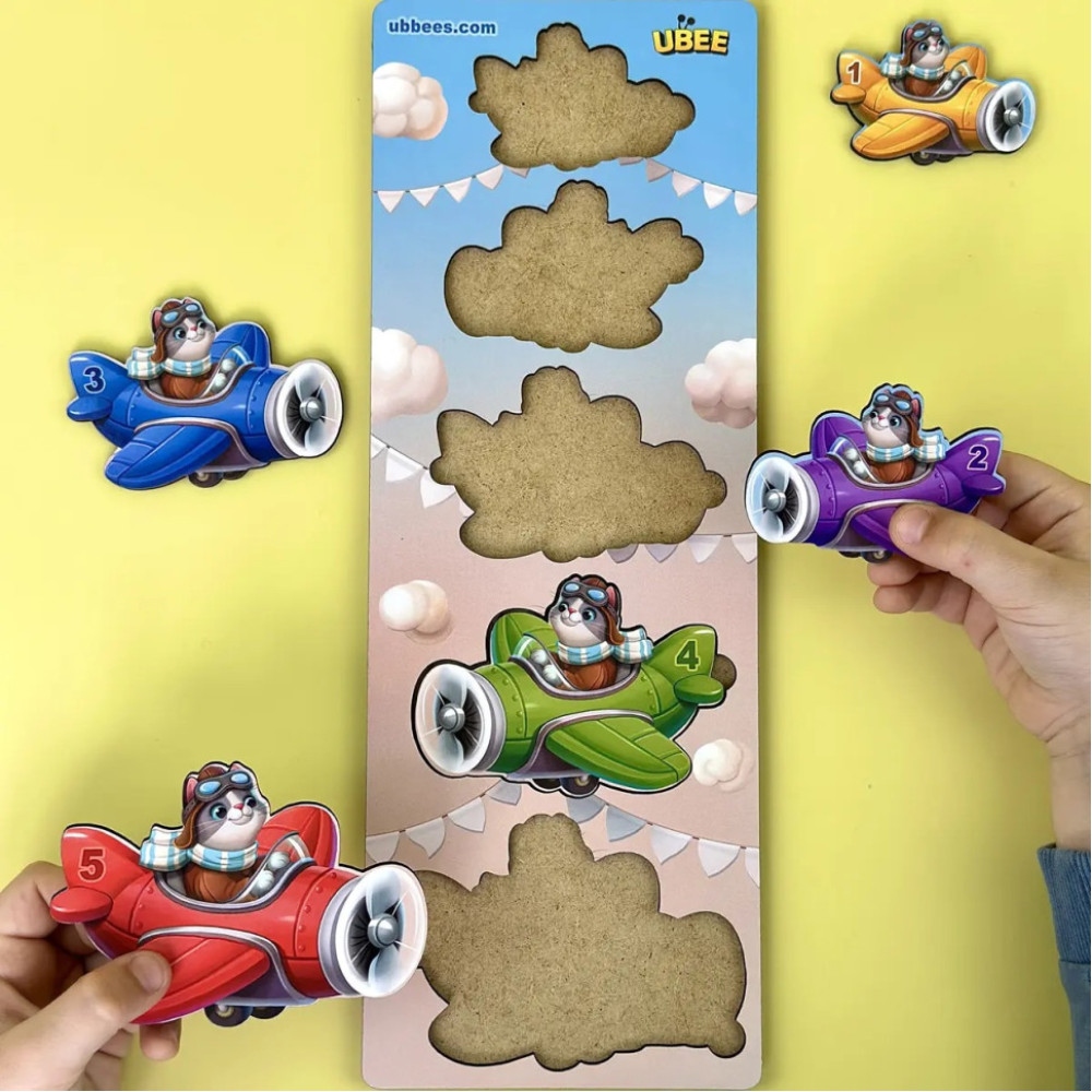 Деревянный детский сортер "Самолеты больше - меньше" (ПСД299) PSD299