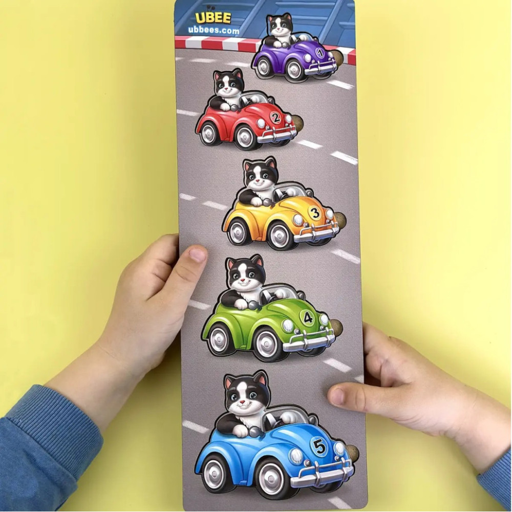 Деревянный детский сортер "Гонщики больше - меньше" (ПСД298) PSD298