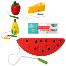 Дитяча розвиваюча іграшка Шнурівка MD 0494 дерев'яна