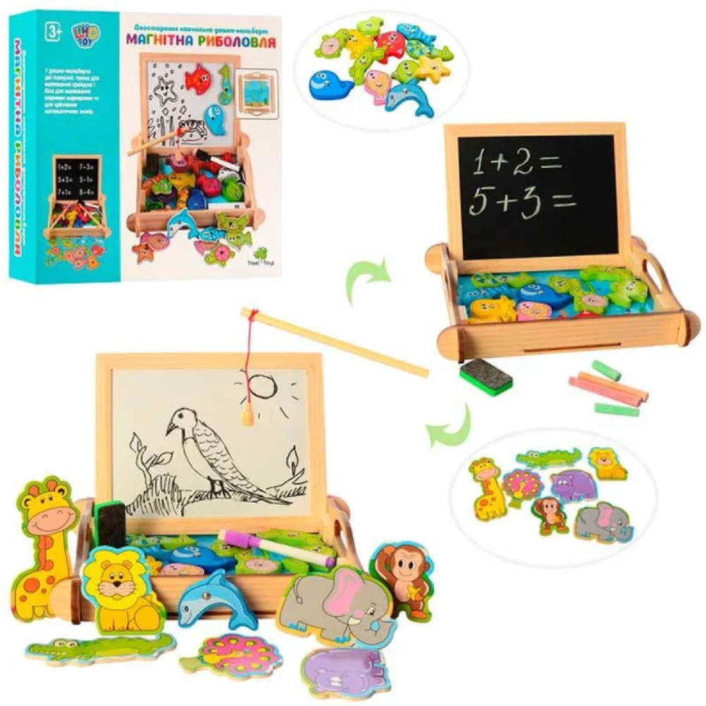 Розвиваюча іграшка Рибалка з дощечкою MD 2139 дерев'яна