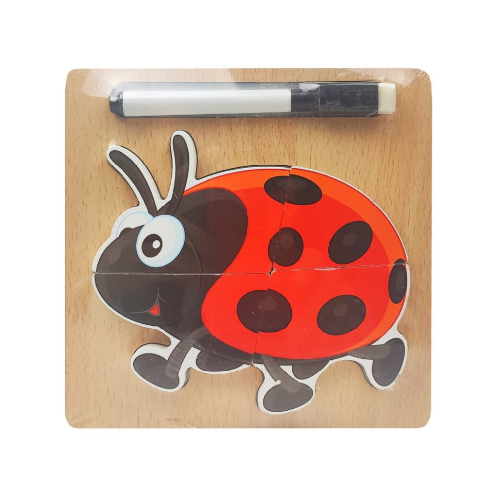 Дерев'яна іграшка Пазли MD 2525 маркер, дошка для малювання