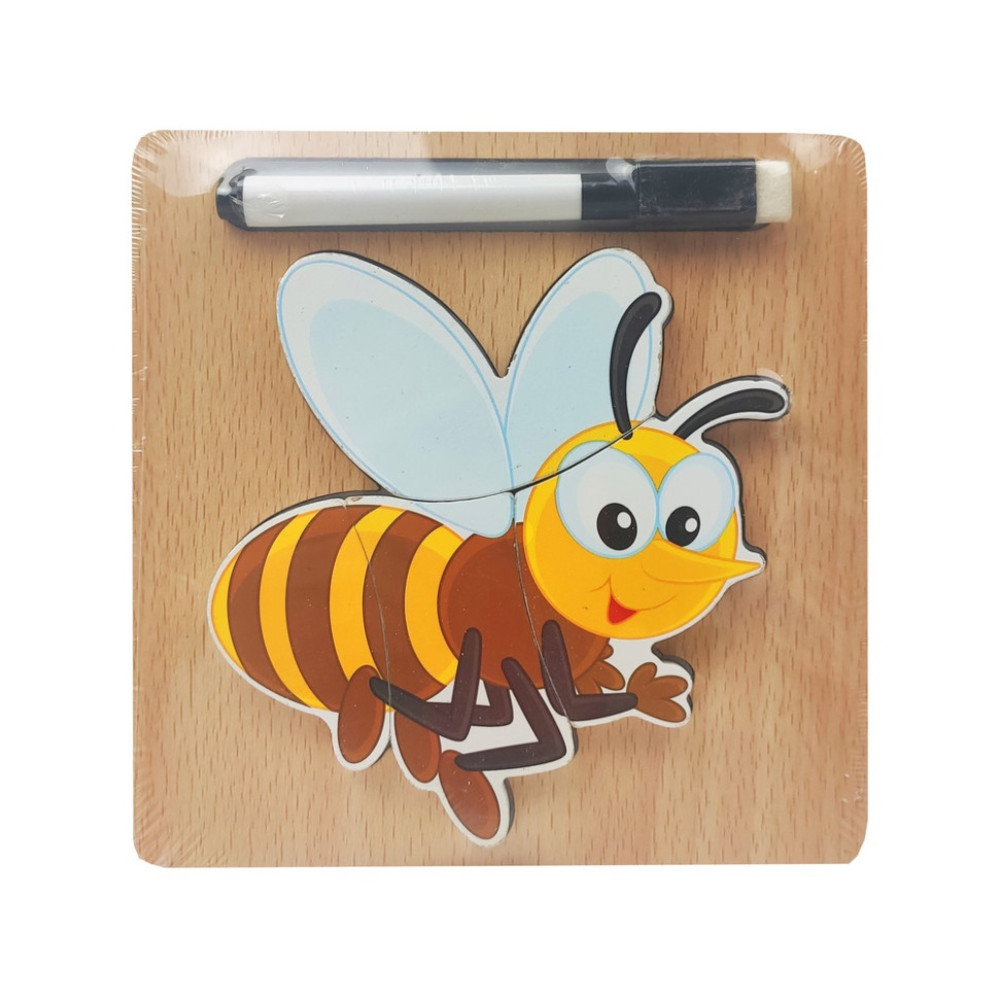 Дерев'яна іграшка Пазли MD 2525 маркер, дошка для малювання