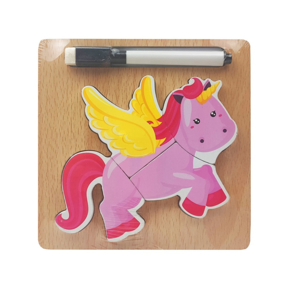 Дерев'яна іграшка Пазли MD 2525 маркер, дошка для малювання