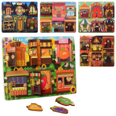 Дерев'яна іграшка Бізіборд MD 2896 двері та вікна відкриваються