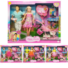 Кукла типа Барби беременная DEFA 8088 в комплекте коляска с ребёнком