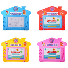 Іграшка Дошка для малювання PL-7013 "Будинок", зі штампом, ручкою-стікером, рахунками