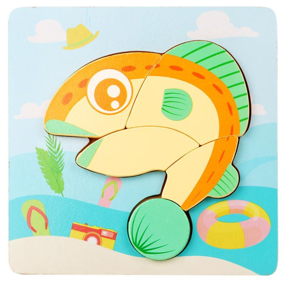 Дерев'яна іграшка Пазли Bambi Морські тварини MD 2925, 15х15 см