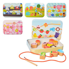 Дерев'яна іграшка Шнурівка Bambi MD 2334 в металевому пеналі