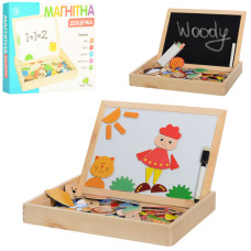 Розвиваюча дерев'яна дошка MD 0693 з фігурами, крейдою та маркером