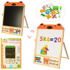 Дитяча розвиваюча досточка з цифрами та фігурами MD 1028 дерев'яна