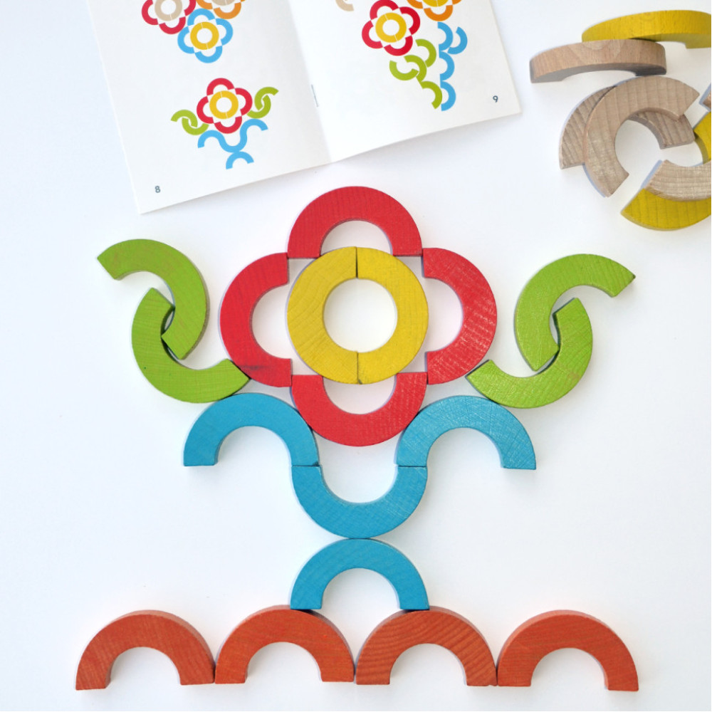 Деревянная развивающая игра "Радужные дуги" Igroteco 900507 мозаика-балансир