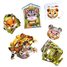 Дерев'яний пазл-вкладиш "Збери тварин" Ubumblebees (ПСФ134) PSF134, 39 деталей