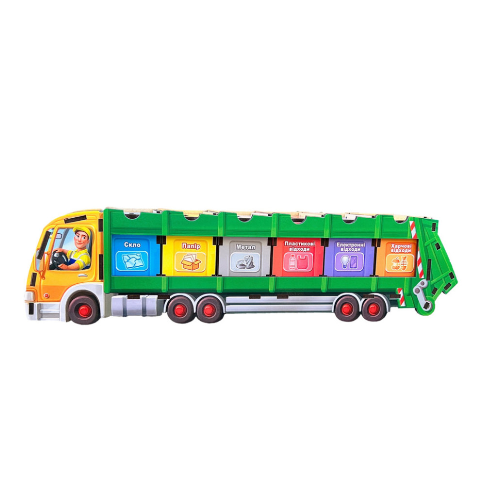Настольная развивающая игра "Сортировка мусора: мусоровоз" Ubumblebees (ПСФ129) PSF129 комодик