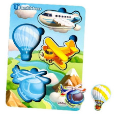 Дерев'яний пазл "Транспорт-1" Ubumblebees (ПСФ114) PSF114 фон з підказкою