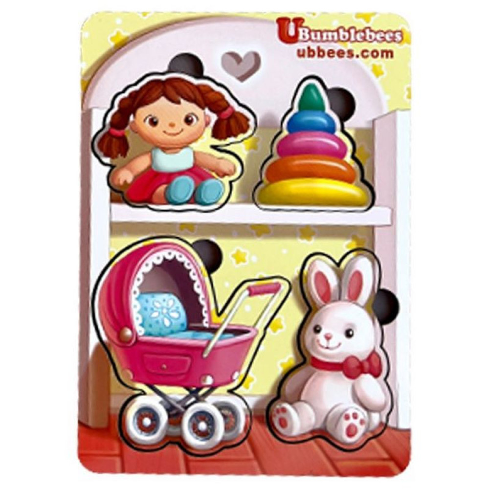 Дерев'яний пазл "Іграшки-2" Ubumblebees (ПСФ117) PSF117 фон з підказкою