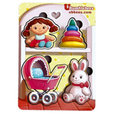 Дерев'яний пазл "Іграшки-2" Ubumblebees (ПСФ117) PSF117 фон з підказкою