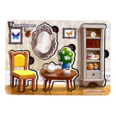 Дерев'яний пазл "Меблі-2" Ubumblebees (ПСФ121) PSF121 фон з підказкою