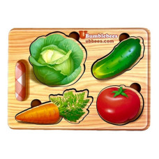 Дерев'яний пазл "Овочі" Ubumblebees (ПСФ122) PSF122 фон з підказкою