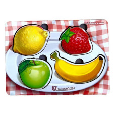 Дерев'яний пазл "Фрукти" Ubumblebees (ПСФ123) PSF123 фон з підказкою