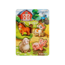 Дерев'яний пазл "Домашні тварини-1" Ubumblebees (ПСФ053) PSF053 фон з підказкою