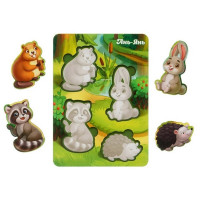 Дерев'яні пазли "Лісові тварини-1" Ubumblebees (ПСФ057) PSF057 фону з підказкою